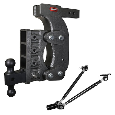 Gen-Y Hitch The BOSS TORSION-FLEX 2.5 in. Rec 15 in. Drop 2.4K TW 21K Hitch Dual-Ball Stabilizer GH-1514